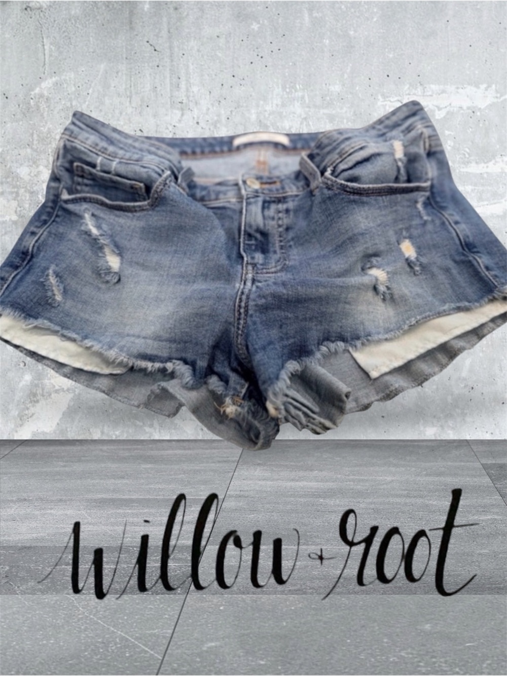 Willow Root Peek-a-boo Pockets Women’s Destroyed by Design Shorts Size 30